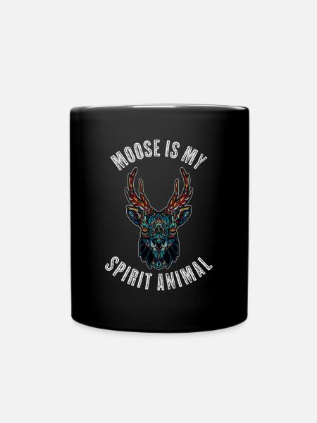 Moose Is My Spirit Animal Moose Gift - Full Colour Mug - black