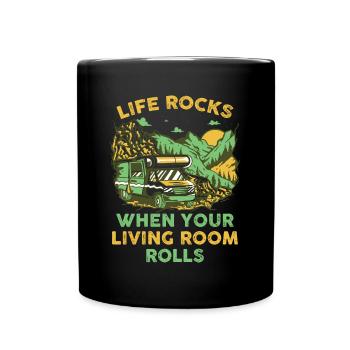 When Your Living Room Rolls Motorhome Gift - Full Colour Mug - black - Front