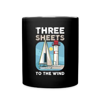 Three Sheets To The Wind Sailing Gift - Full Colour Mug - black - Front
