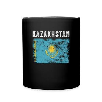 Drapeau du Kazakhstan Vintage Drapeau du Kazakhstan - Mug uni - noir - Devant