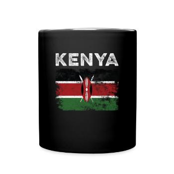 Kenya Flag Distressed - Kenyan Flag - Full Colour Mug - black - Front