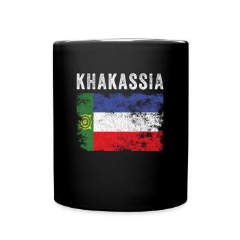 Drapeau Khakassia en détresse - Drapeau Khakas - Mug uni - noir - Devant