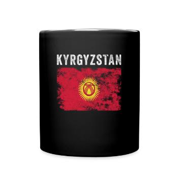 Kirghizistan Drapeau Vintage Drapeau Kirghizistan - Mug uni - noir - Devant