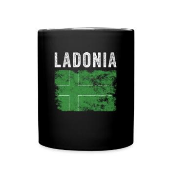 Ladonia Flag Distressed - Ladonien Flag - Full Colour Mug - black - Front