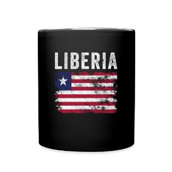 Drapeau libérien en détresse - Drapeau libérien - Mug uni - noir - Devant