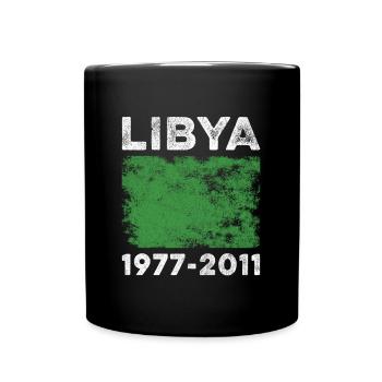 Libya 1977-2011 Flag Vintage Libyan Flag - Full Colour Mug - black - Front