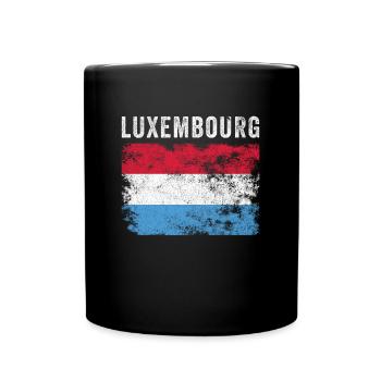 Luxembourg Flag Distressed - Full Colour Mug - black - Front