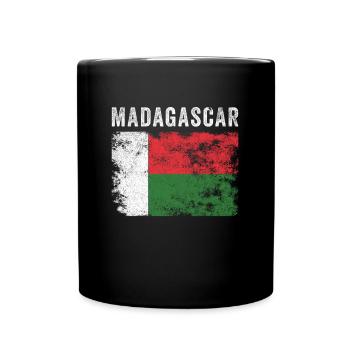 Madagascar Flag Distressed Malagasy Flag - Full Colour Mug - black - Front