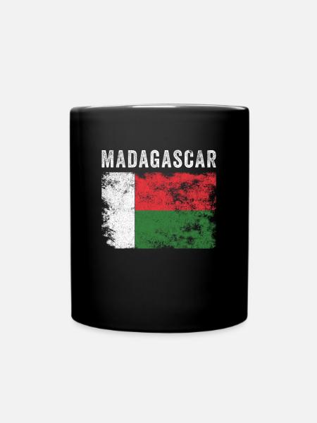 Madagascar Drapeau Malgache en détresse Drapeau malgache - Mug uni - noir