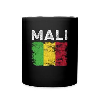 Drapeau du Mali en détresse - Drapeau malien - Mug uni - noir - Devant