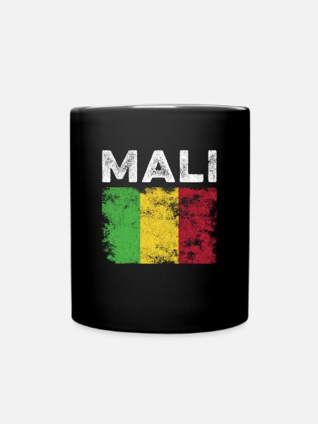 Drapeau du Mali en détresse - Drapeau malien - Mug uni - noir