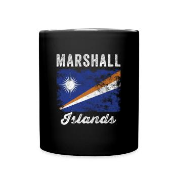 Marshall Islands Flag Distressed - Full Colour Mug - black - Front