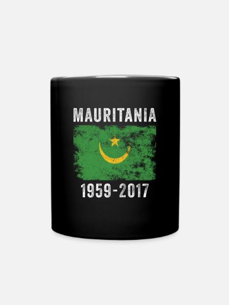 Mauretanien 1959-2017 Flagge Distressed - Tasse einfarbig - Schwarz