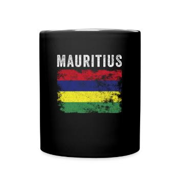 Drapeau de Maurice Drapeau mauricien en détresse - Mug uni - noir - Devant