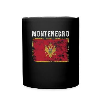 Montenegro Flagge Vintage Montenegrinische Flagge - Tasse einfarbig - Schwarz - Vorne