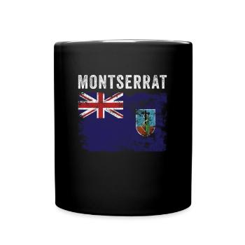 Montserrat Flag Distressed - Full Colour Mug - black - Front