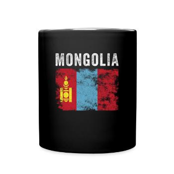 Drapeau de la Mongolie Drapeau mongol en détresse - Mug uni - noir - Devant