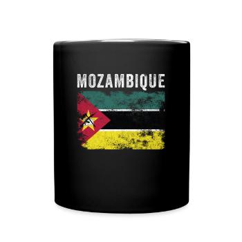 Mozambique Flag Vintage Mozambican Flag - Full Colour Mug - black - Front