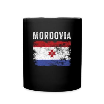 Mordovia Flag Distressed - Mordvin Flag - Full Colour Mug - black - Front