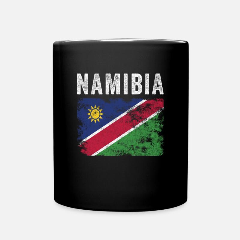 Namibia Flag Distressed - Namibische Flagge - Tasse einfarbig - Schwarz