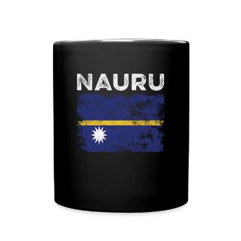Nauru Flag Distressed - Nauruan Flag - Full Colour Mug - black - Front