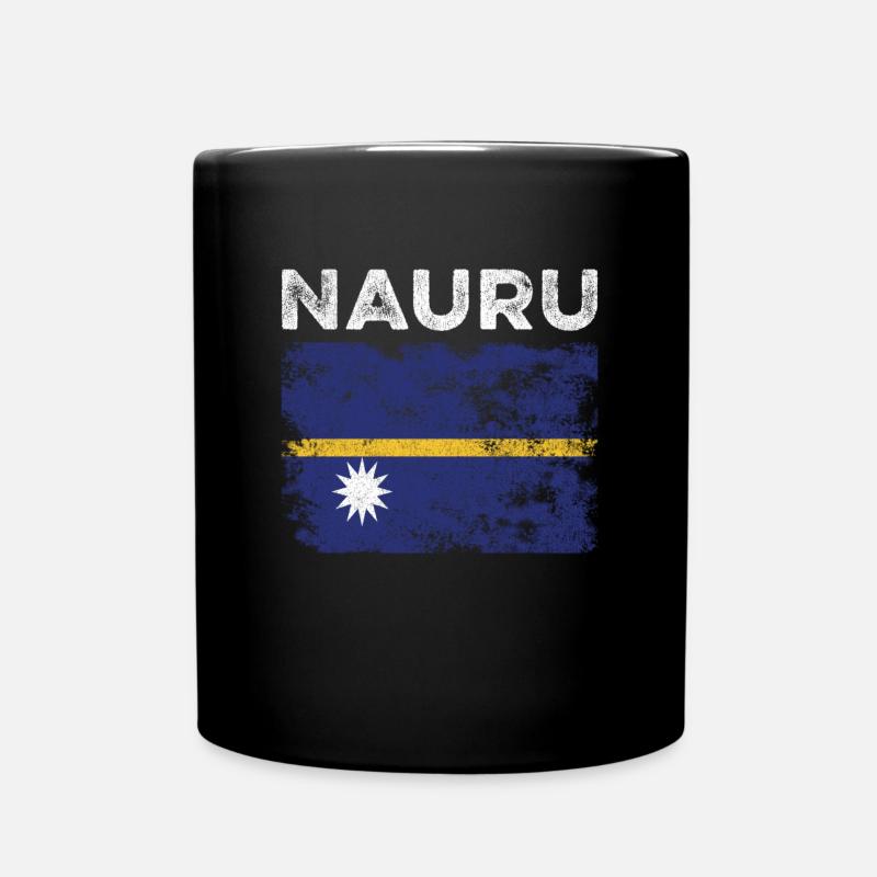 Nauru Flag Distressed - Nauruische Flagge - Tasse einfarbig - Schwarz