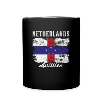 Flagge der Niederländischen Antillen verzweifelt - Tasse einfarbig - Schwarz - Vorne