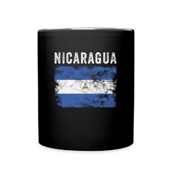 Nicaragua Flag Vintage - Nicaraguan Flag - Full Colour Mug - black - Front