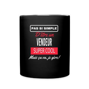 pas si simple VENDEUR - Mug uni - noir - Devant