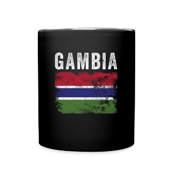 Gambia Flag Distressed - Gambian Flag - Full Colour Mug - black - Front