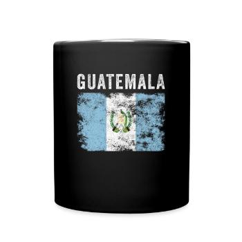 Guatemala Flag Vintage - Guatemalan Flag - Full Colour Mug - black - Front