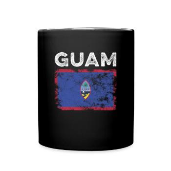 Guam Flag Distressed - Guamanische Flagge - Tasse einfarbig - Schwarz - Vorne