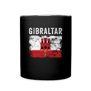 Gibraltar Flag Vintage Gibraltarian Flag - Mug uni - noir - Devant