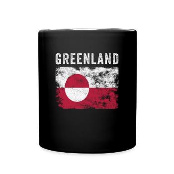 Greenland Flag Vintage Greenlander Flag - Full Colour Mug - black - Front