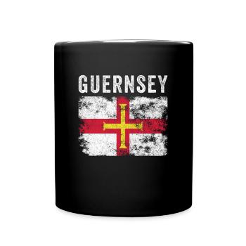 Drapeau de Guernesey en détresse - Drapeau de Guernesey - Mug uni - noir - Devant