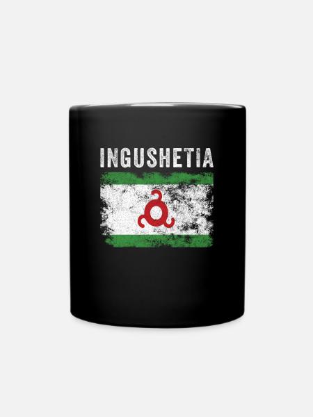 Inguschetien Flagge Distressed - Ingush Flag - Tasse einfarbig - Schwarz