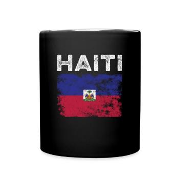 Haiti Flag Distressed - Haitian Flag - Full Colour Mug - black - Front