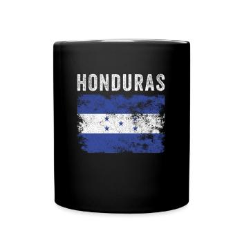 Honduras Flag Distressed - Honduran Flag - Full Colour Mug - black - Front