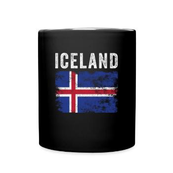 Drapeau islandais en détresse - Drapeau islandais - Mug uni - noir - Devant
