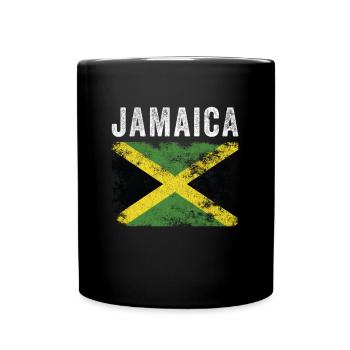 Drapeau jamaïcain en détresse - Drapeau jamaïcain - Mug uni - noir - Devant