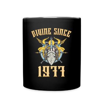 Viking God, divine since 1977 Anniversary 46 years - Full Colour Mug - black - Front