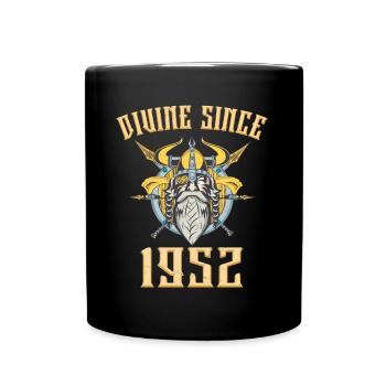 Viking God, Divine Since 1952 Birthday 71 Years - Full Colour Mug - black - Front
