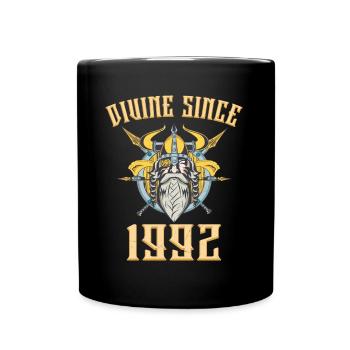 Viking God, Divine Since 1992 Birthday 31 Years - Full Colour Mug - black - Front