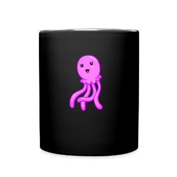 Kawaii Jellyfish - Full Colour Mug - black - Front
