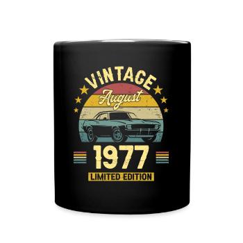 Vintage August 1977 45 years anniversary - Full Colour Mug - black - Front