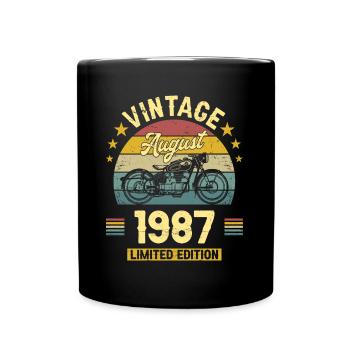 Vintage August 1987 35 years Anniversary - Full Colour Mug - black - Front