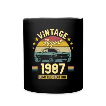Vintage August 1987 35 years Anniversary - Full Colour Mug - black - Front