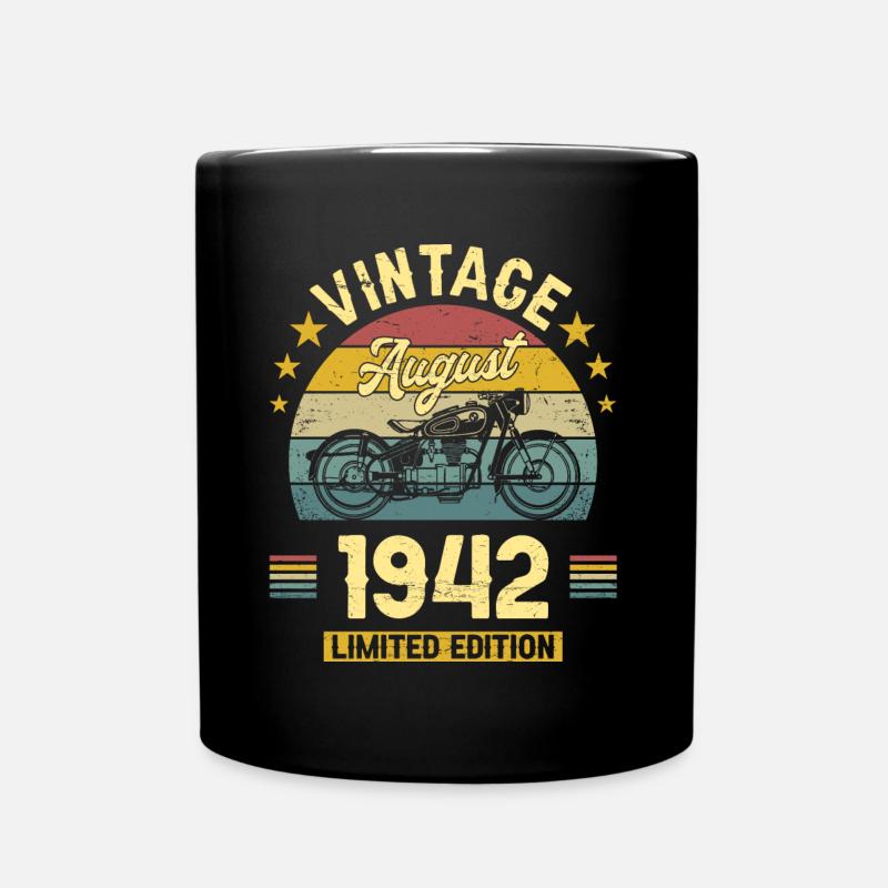 Vintage Août 1942 80 Ans Anniversaire - Mug uni - noir