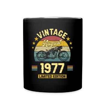 Vintage August 1977 45 years anniversary - Full Colour Mug - black - Front