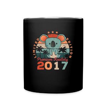 Geburtsjahr 2017 Geburtstag Koala Koalabär - Tasse einfarbig - Schwarz - Vorne
